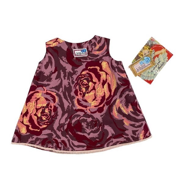 A La Modish Purple Pink Rose Print Dress Girls 6-12M - Picture 4 of 6